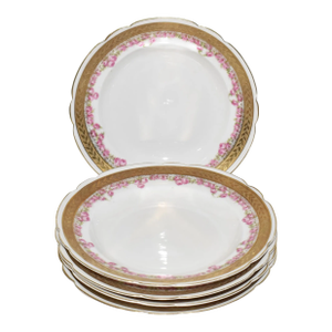 Early 20th Century Bavaria Royal Bayreuth Hand-Painted Porcelain Bowls- Set of 5