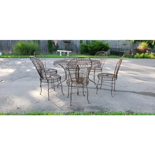 1940s Vintage Victorian Wirework Style Wrought Iron Table