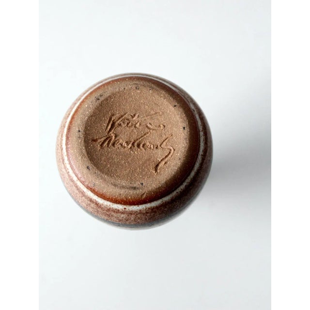 Ceramic Vintage Studio Pottery Bottleneck Vase For Sale - Image 7 of 8