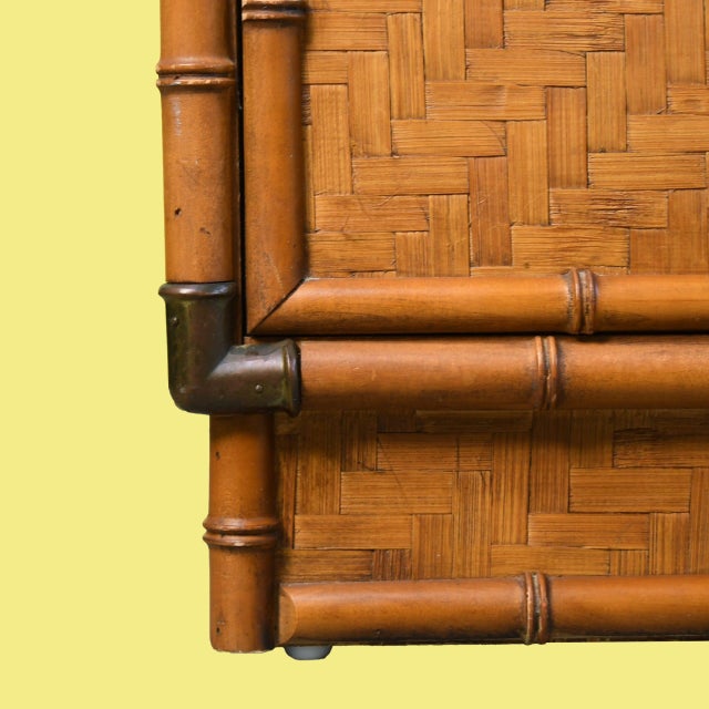 Vintage Faux Bamboo and Wrapped Rattan Dresser For Sale - Image 4 of 6