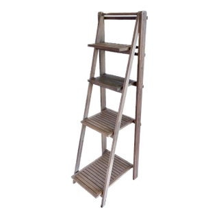 Vintage Folding Ladder Style Shelving For Sale