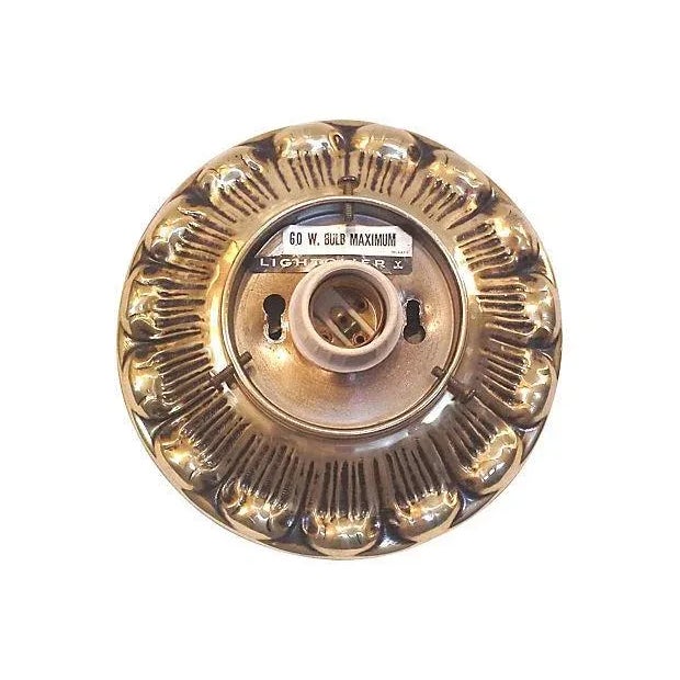 Hollywood Tegency petite sunbyrst ceiling light by Lightolier. Dimensions-Ceiling mount-7.25" diameter, faceted globe...