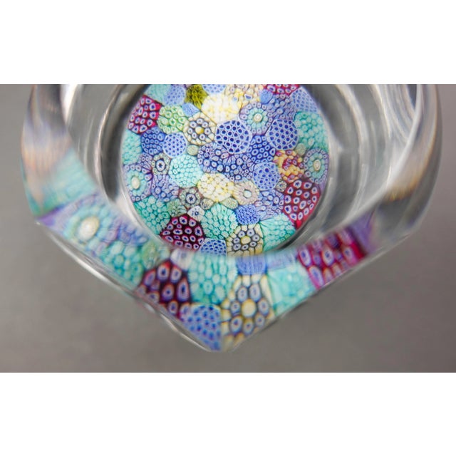 Whitefriars 1974 Millefiori Close Pack Canes Faceted Glass Pedestal Paperweight For Sale In Miami - Image 6 of 10