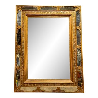 Italian Carved and Giltwood Cushion Mirror For Sale