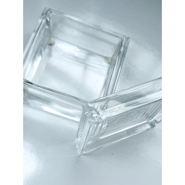 Vintage Lalique ‘Duncan’ Crystal Square Signed Box For Sale - Image 9 of 9