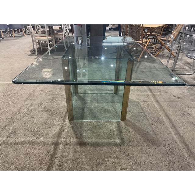 Hollywood Regency Late 20th Century Glass Dining Table For Sale - Image 3 of 11