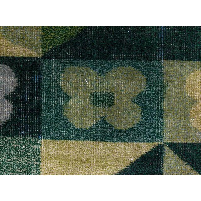 Emerald Art Deco Design Green Handmade Wool Rug Doris Leslie Blau For Sale - Image 8 of 9