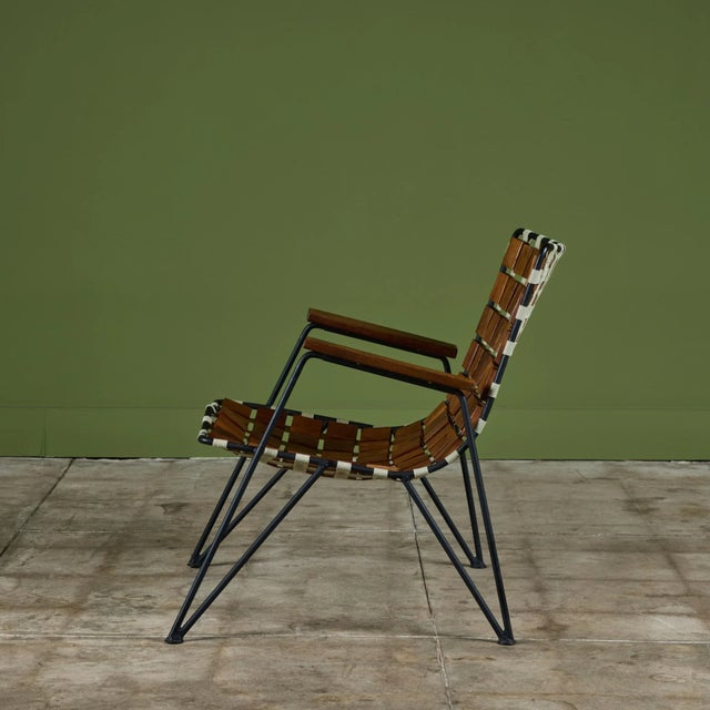 1950s Maxwell Yellen Walnut & Wrought Iron Lounge Chair For Sale - Image 5 of 12