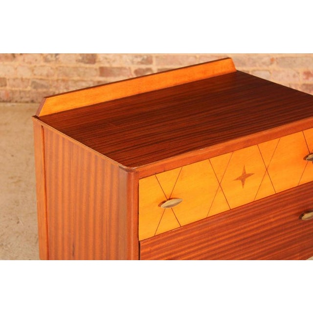 Mid-Century Mahogany Chest of Drawers with Brass Handles by Lebus, 1950s For Sale - Image 4 of 12