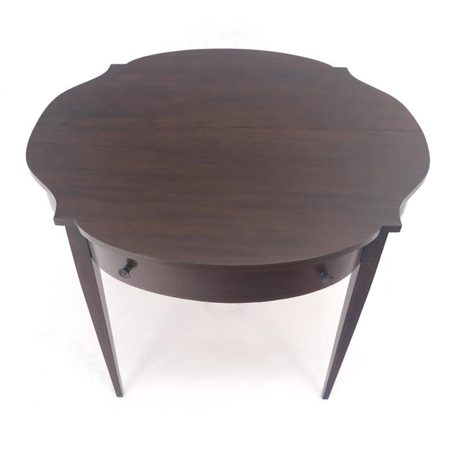 Flip Top Mahogany One Drawer Console Game Sofa Breakfast Top MINT For Sale - Image 11 of 18
