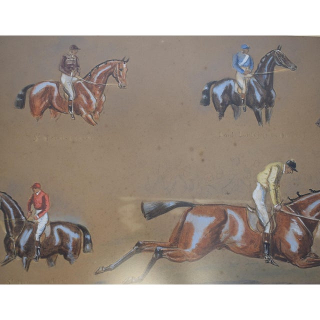 Late 19th Century The 1886 St Leger Stakes Vignette W/ 7 Jockeys Watercolour by Finch Mason For Sale - Image 5 of 6