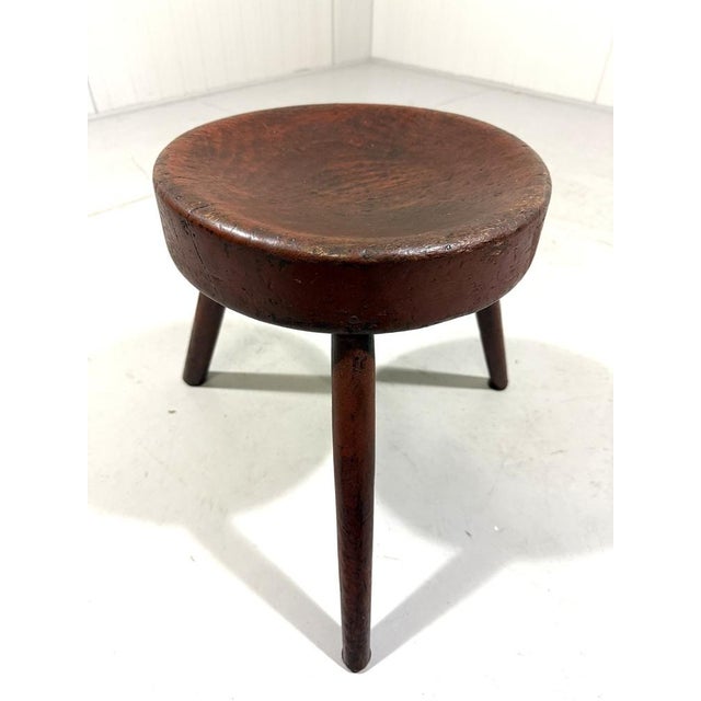 Antique Rustic Wooden Tripod Stool, 1890s For Sale - Image 4 of 12