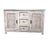 Whitewashed solid Mango wood cabinet with 2 laser cut doors and 3 drawers. Accented with black iron hardware. Plenty of...