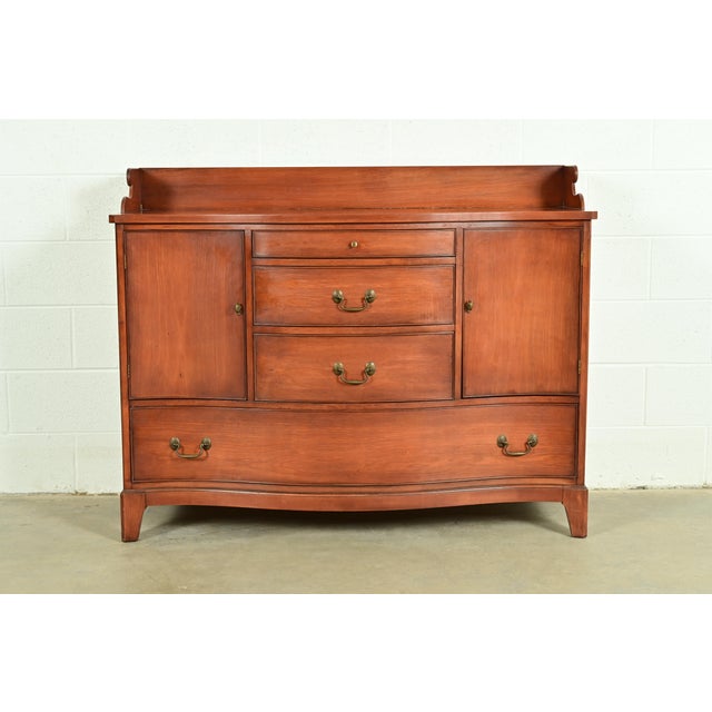 Federal Cherry Wood Serpentine Front Sideboard Buffet by Morganton, Circa 1950s For Sale - Image 14 of 14