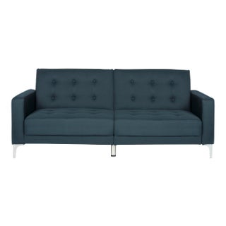 Modern Foldable Futon Bed in Navy For Sale