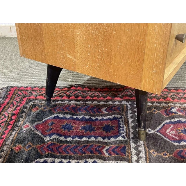 English Chest of Drawers in Oak with Compass Feet, 1970s For Sale - Image 14 of 16