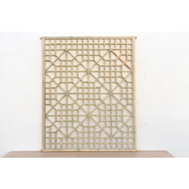 Asian Antique Lattice Sunburst Wall Panel For Sale - Image 3 of 7