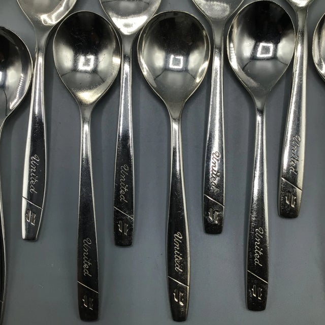 Vintage United Airlines Silver Plated Set of 14 Forks and 14