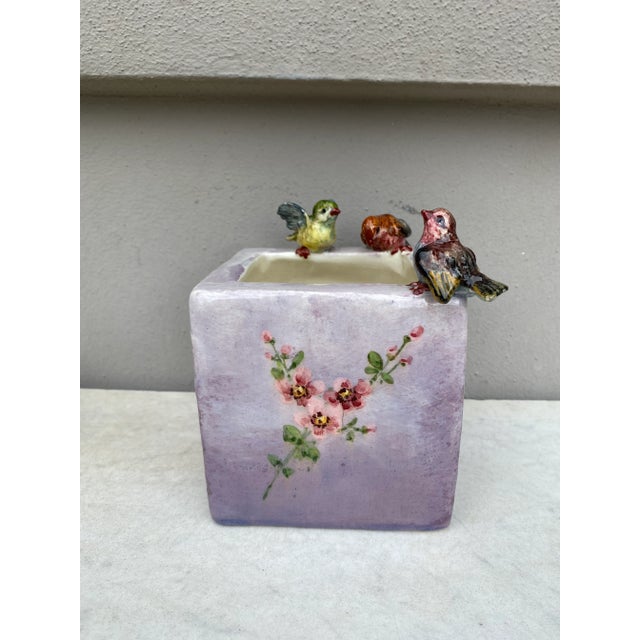 Jerome Massier French Majolica Birds Cache Pot Jerome Massier Fils, Circa 1900 For Sale - Image 4 of 7