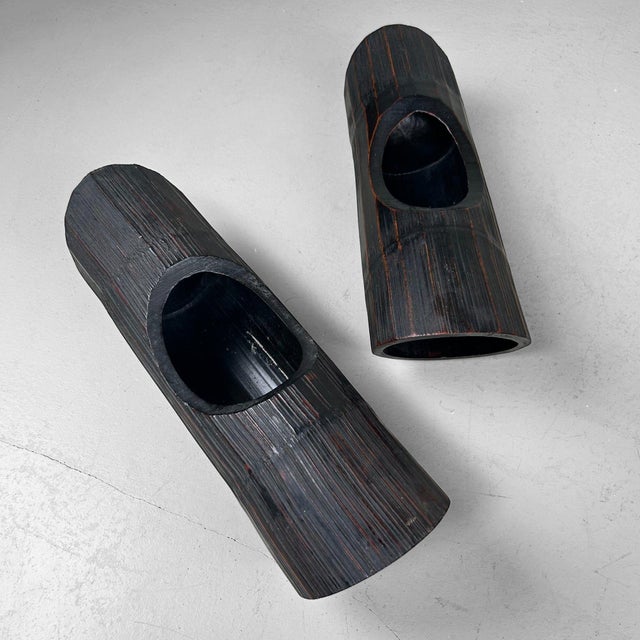 Vintage Bamboo Ikebana Vases, Japan, 1960s, Set of 2 For Sale - Image 11 of 17