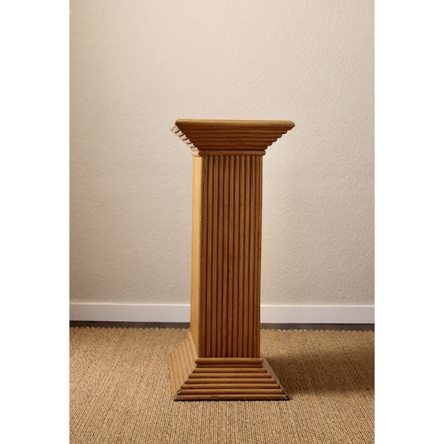 Wood Bamboo and Rattan Column Pedestals by Cristina Celestino, 1960s, Set of 2 For Sale - Image 7 of 18