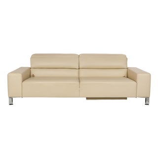 Alba 3-Seater Sofa in Beige Leather from Brühl For Sale