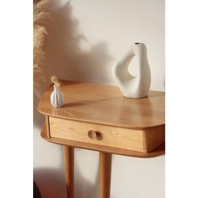 Vintage Oak Tripod Console Table, 1960s For Sale - Image 6 of 18