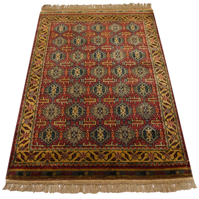 1980s Vintage Indian Caucasian Design Rug - 3' X 5' For Sale - Image 5 of 7