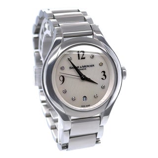 Baume & Mercier Stainless Steel Ilea Diamond Dial Watch 30mm For Sale