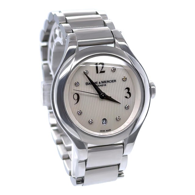 Baume & Mercier Stainless Steel Ilea Diamond Dial Watch 30mm For Sale