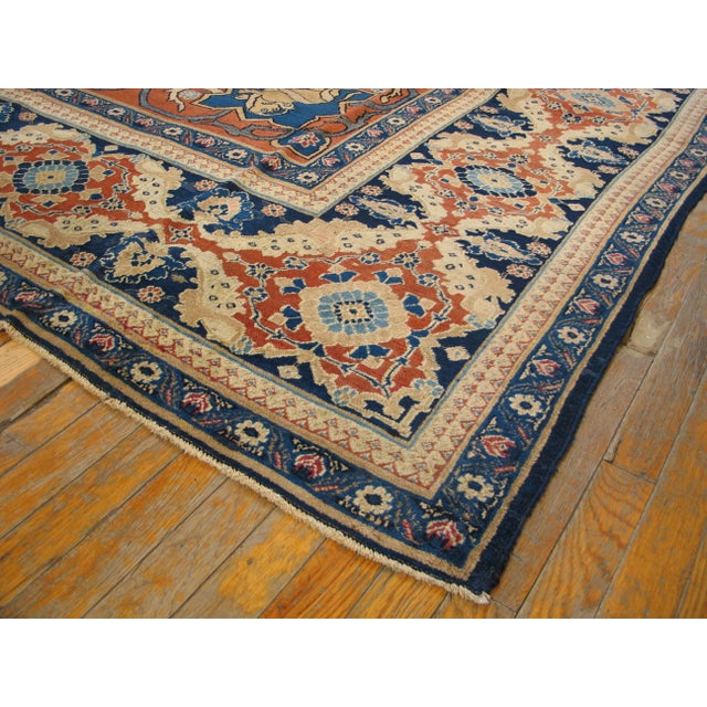 1880s Red Animal Hunting Scene Antique Persian Khorassan Moud Rug 9' X 11' 8" Handknotted Wool Carpet For Sale In New York - Image 6 of 18