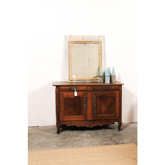 18th Century 18th Century French Mirror With Blue and Gold Accents For Sale - Image 5 of 11
