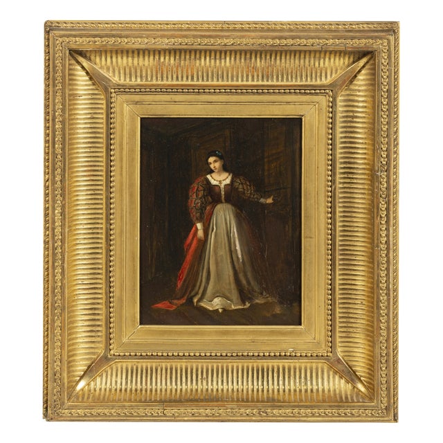 English School Artist, Female Figure, 18th Century, Oil Painting on Wood For Sale