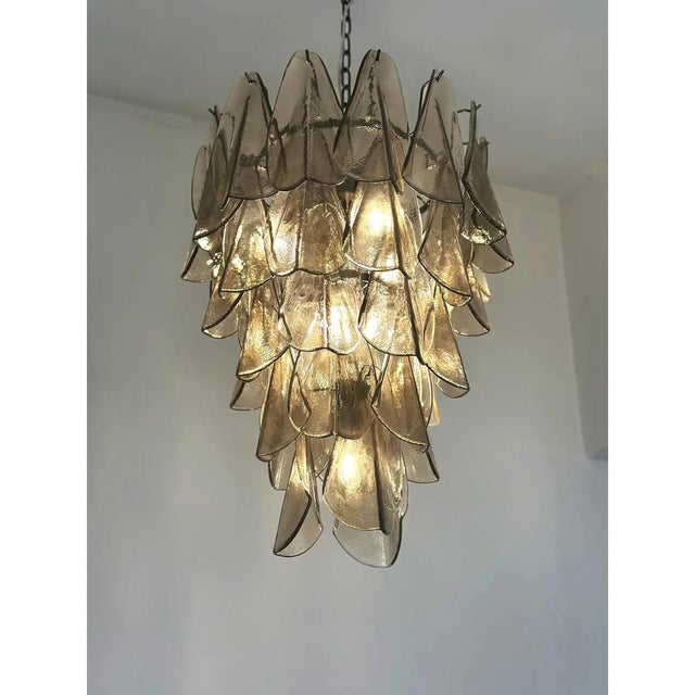 Early 21st Century Smoked Fumé Murano Glass Rondini Cascade Chandelier by Simoeng For Sale - Image 5 of 10