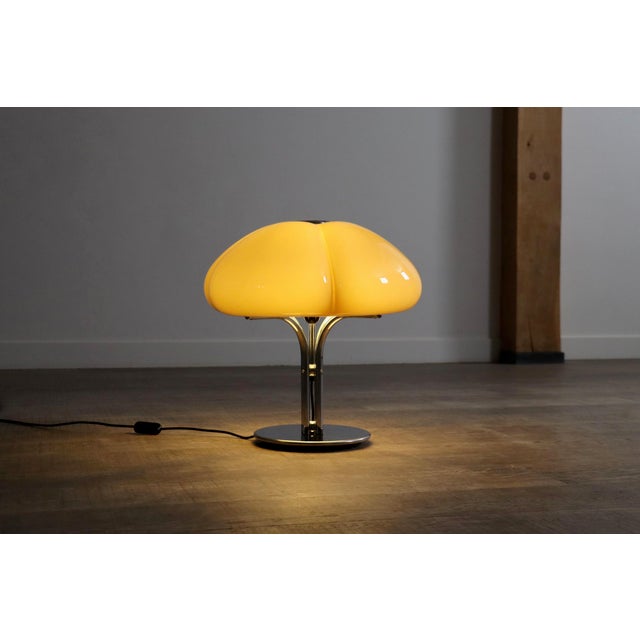 Beautiful model quadrifoglio table lamp, designed by gae aulenti for guzzini, italy, 1970s. A rare version with the...