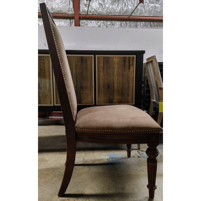 Thomasville Fredericksburg Mahogany and Brown Suede Leather Dining