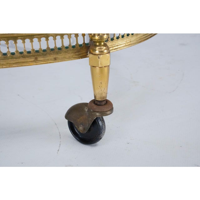 Small Mid-Century Modern Italian Brass Bar Cart with Removable Tray, 1950s For Sale - Image 11 of 16