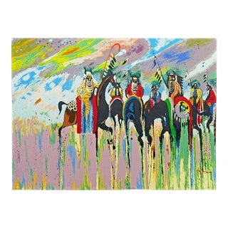 Bruce King "No Paint on the Boundry" Serigraph on Paper Unframed Hand Signed For Sale