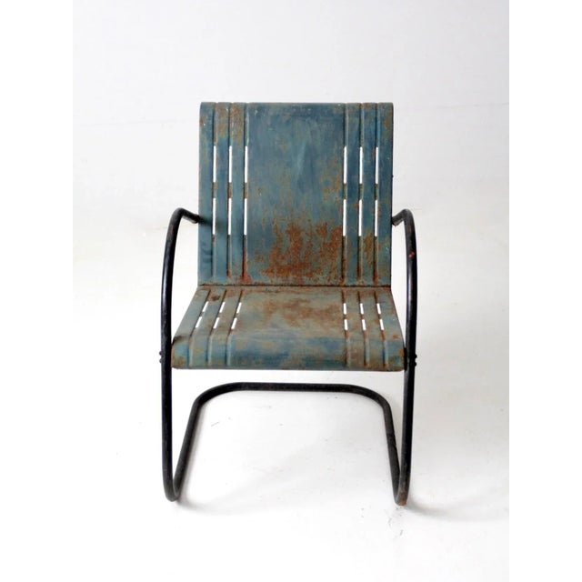 Mid-Century Modern MId-Century Metal Patio Chair For Sale - Image 3 of 11