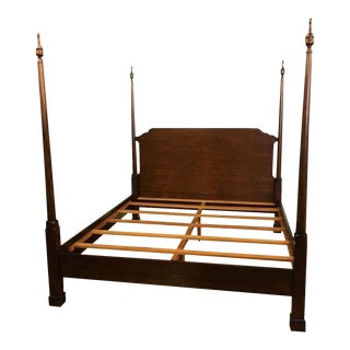 King Size Mahogany Pencil Post Bed by Leighton Hall - Showroom Sample For Sale