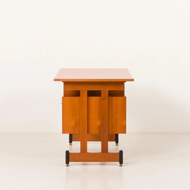 Metal Mid-Century Modern Italian Desk in Teak, 1960s For Sale - Image 7 of 18