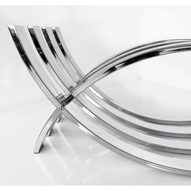 DIA - Design Institute America 1970s Chrome, Glass Cocktail Table by Design Institute of America For Sale - Image 4 of 5