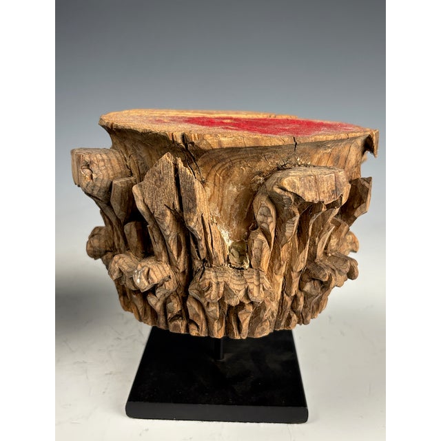 Late 19th Century Antique Carved Wooden Corinthian Capitals, 1880, Set of 2 For Sale - Image 5 of 16