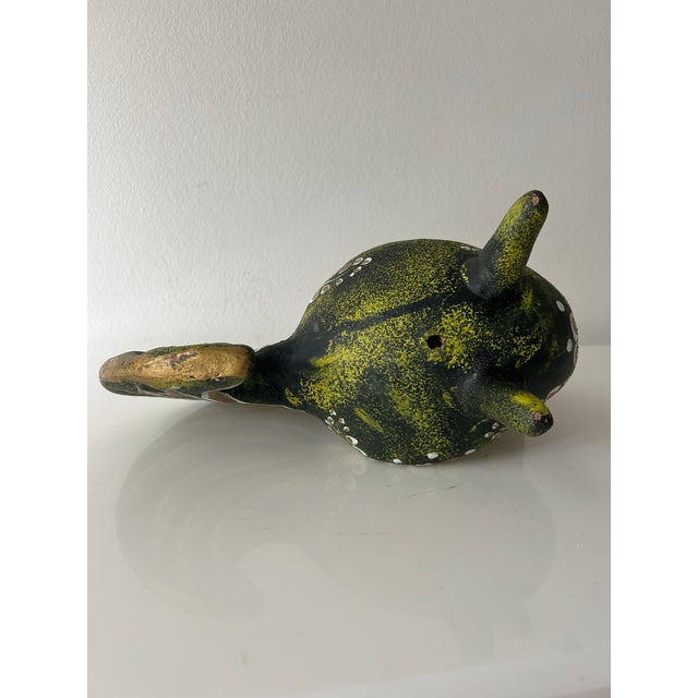 Green Vintage Ceramic Handpainted Rooster, Portugal For Sale - Image 8 of 8