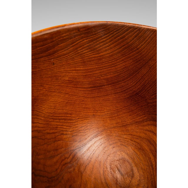 Set of Four ( 4 ) Mid-Century Organic Modern Wood-Turned Salad / Serving Bowls in Solid Burmese Teak, C. 1970's For Sale - Image 16 of 17