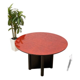 Late 20th Century Post Modern Lacquered Top Dining Table For Sale