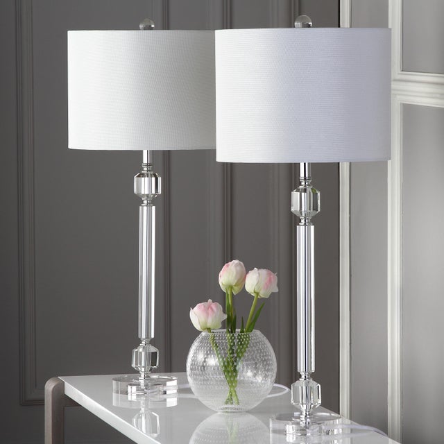 28.5 Inch H Table Lamp in Clear - a Pair | Chairish