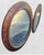 Brown Custom Painted Faux Tortoiseshell Gold Trim Oval Wall Mirrors- A Pair For Sale - Image 8 of 10