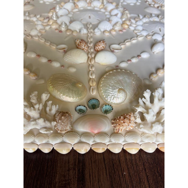 Ivory Shell Panel 19x20”, Coastal Luxury Wall Art Panel For Sale - Image 4 of 10