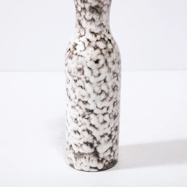 White Mid-Century Modernist White and Earth Toned Ceramic Vase For Sale - Image 8 of 13